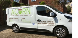 Acorn - sign painted van