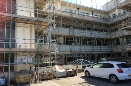 Building being renoved with scaffolding before work to clean it
